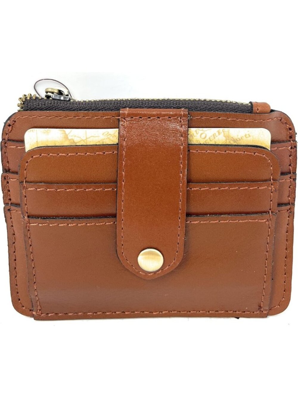 Stylish Leather ID Card Case Wallet in Tan | Compact & Functional Accessory